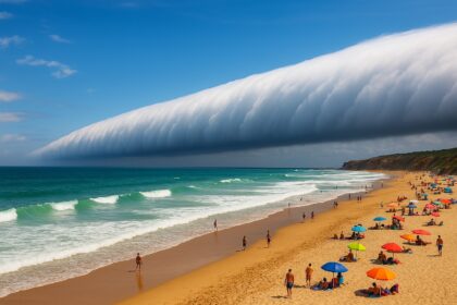 Portugal spectaculaire nuage rouleau balaie les plages de l’Atlantique - Météo Portugal : spectaculaire nuage rouleau balaie les plages de l’Atlantique